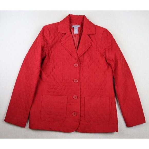 LAURA SCOTT - WOMEN'S RED SOFT QUILTED MICROFIBER JACKET - SIZE S - Picture 1 of 6